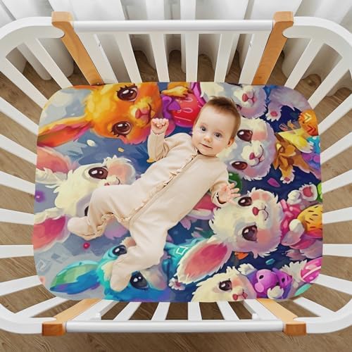 Wassud Bunnys Gathering Crib Sheets Set for Boys Girls