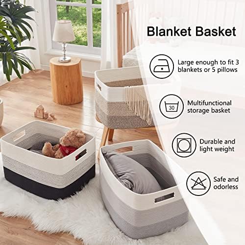 OIAHOMY Gradient Yellow Woven Storage Basket