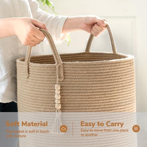 Goodpick Boho Jute Laundry Hamper Basket 16 x 20