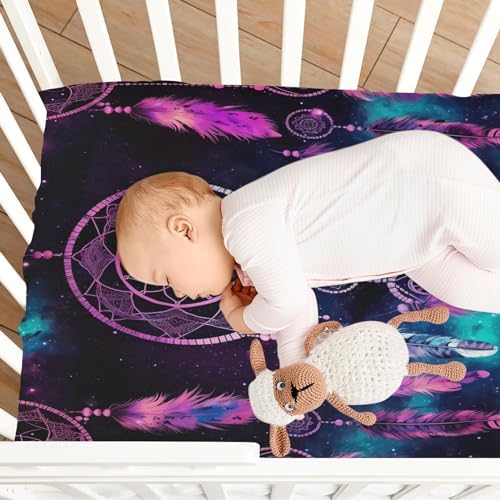 Purple Dream Catcher Crib Sheets for Boys Girls 52 x 28 inch