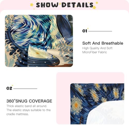 Starry Night Art Crib Sheets for Boys Girls