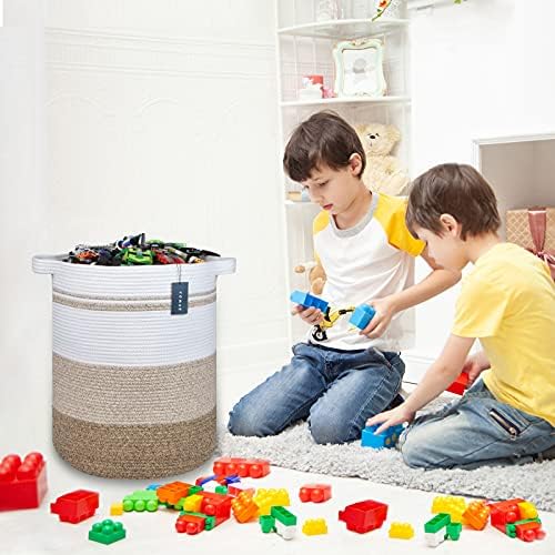 COMSE Extra Large Cotton Rope Woven Laundry Basket