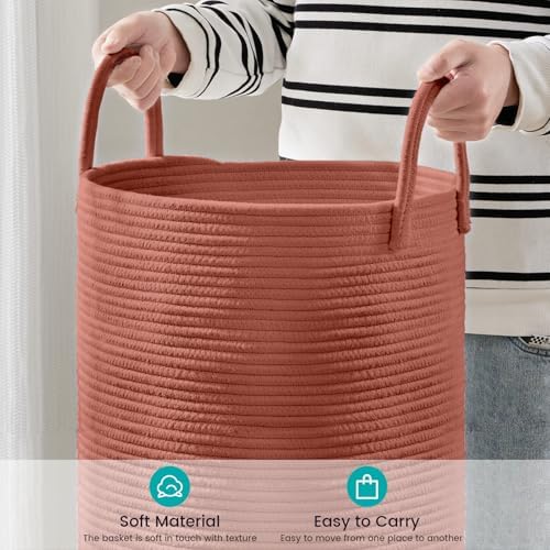 YOUDENOVA 58L Woven Tall Laundry Basket for Blanket Storage