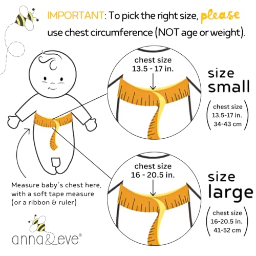 Anna Eve Baby Swaddle - Adjustable Arms Only for Newborns
