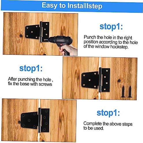 3pcs Heavy Duty Cast Iron Gate Hinges Black