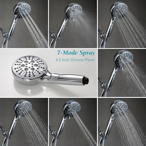 GwernKB Handheld Shower Head with 7 Settings and Power Wash
