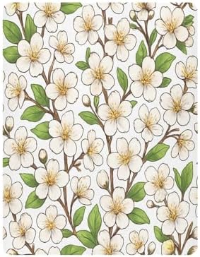 Jihqo White Cherry Blossom Crib Sheets Set