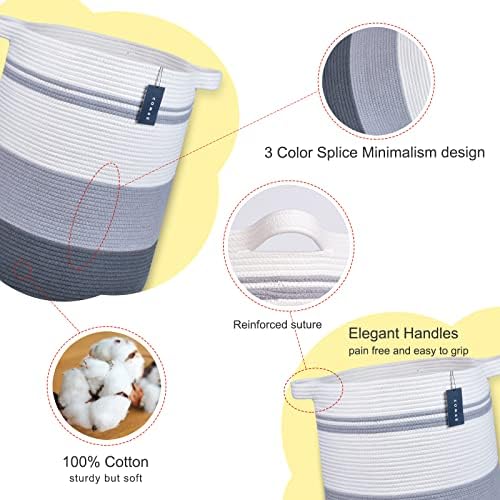 COMSE Extra Large Cotton Rope Woven Laundry Basket 1