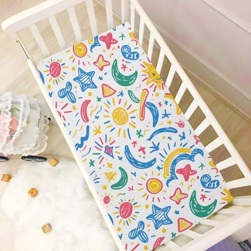 ALAZA 42 Crib Sheets for Girls and Boys