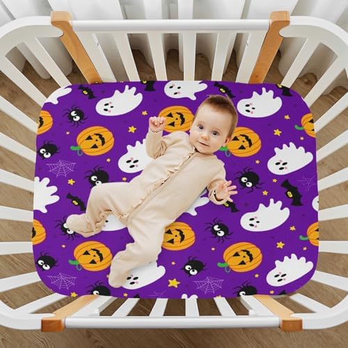 FUGIDOG Halloween Boo Crib Sheets Soft and Breathable