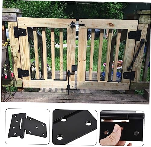 3pcs Heavy Duty Cast Iron Gate Hinges Black