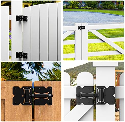 Usumairu 2 Pack Self Closing Gate Hinges Black Heavy Duty