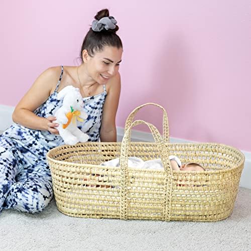 Lamlo Baby Wicker Moses Basket - Portable Durable