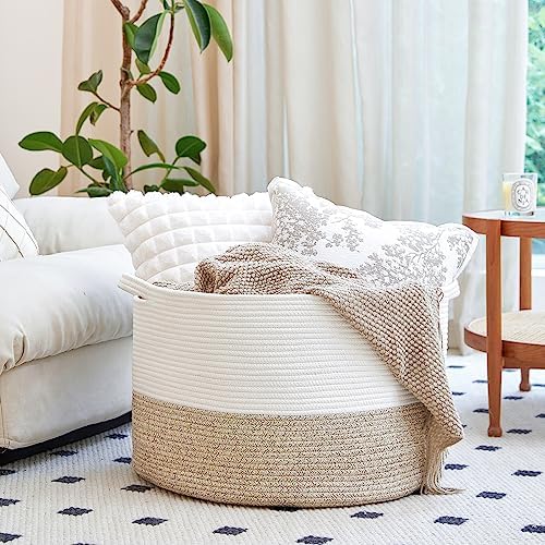 Extra Large Cotton Rope Storage Basket 22x14