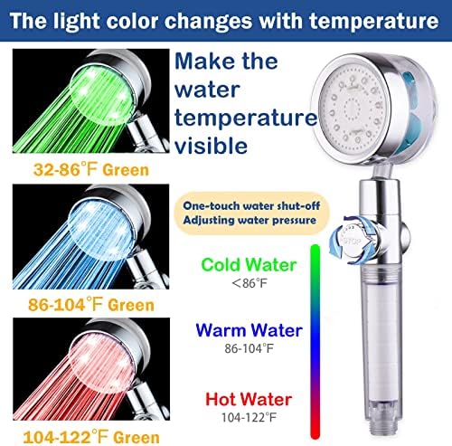 ANTOWER LED Shower Head with Handheld Set