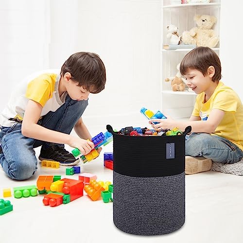 COMSE Extra Large Cotton Rope Storage Basket 157x217 Black