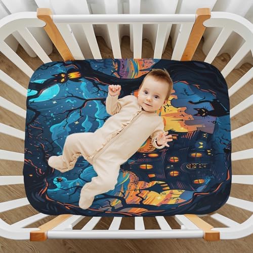 Halloween Black Cat Crib Sheets Pack N Play 39x27