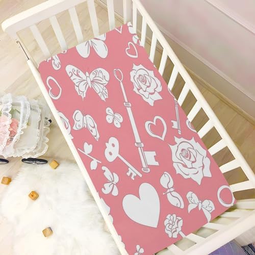 Wassud White Roses Crib Sheets 28x52