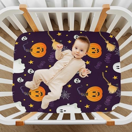 FUGIDOG Halloween Boo Crib Sheet Set