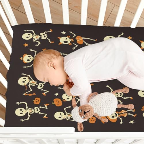FUGIDOG Halloween Boo Crib Sheets Soft Breathable