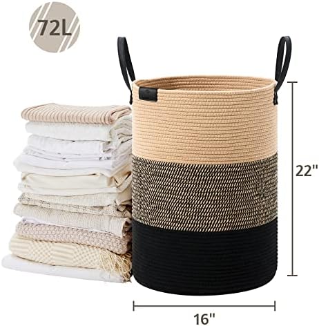 VIPOSCO Tall Laundry Basket 72L Brown Black