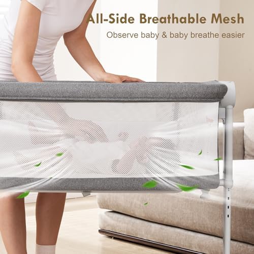 Taylengrow Bassinet Bedside Sleeper - All-Mesh Portable Design