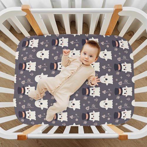 FUGIDOG Halloween Boo Crib Sheets for Boys Girls