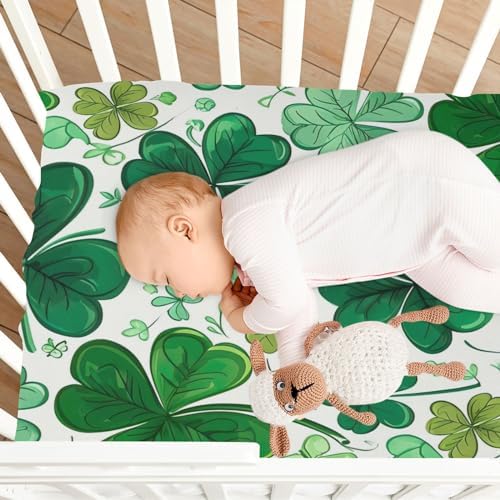 Wassud Four-Leaf Clover Crib Sheets Set