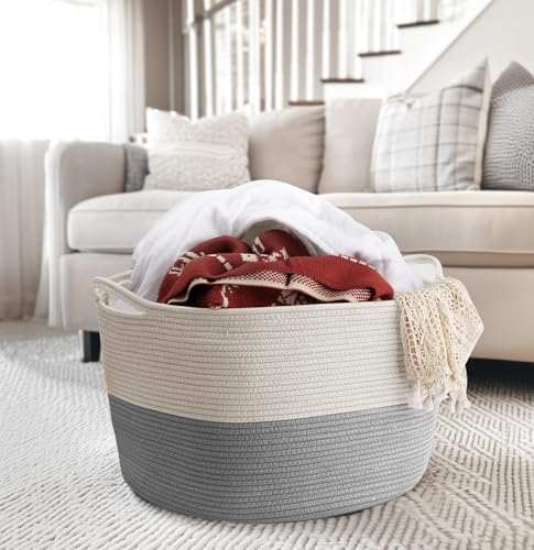 Maliton Extra Large Cotton Rope Storage Basket 22x22x14 1