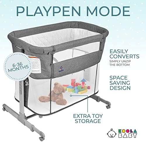 3 in 1 Baby Bassinet Bedside Sleeper Playpen - KoolaBaby