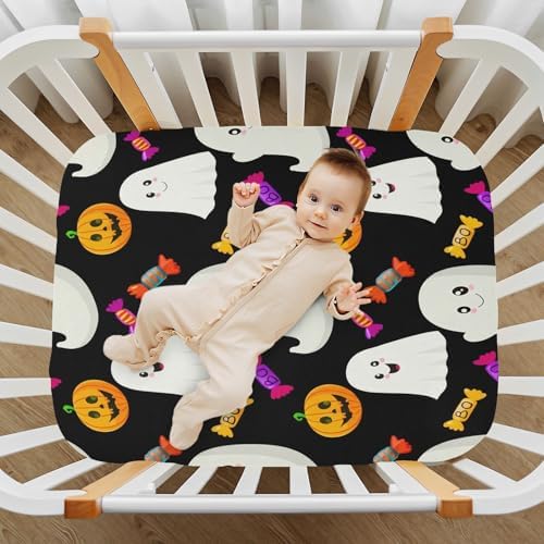 FUGIDOG Halloween Boo Crib Sheets for Baby