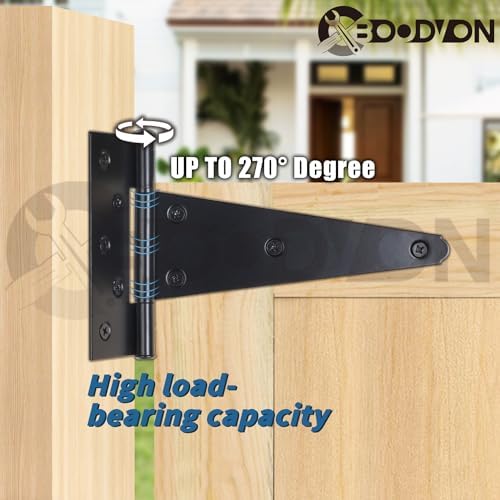 BOODVON 6 Inch T-Strap Gate Hinges 6PackSet