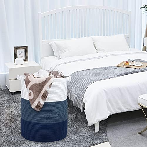 BOSROTY Large Woven Laundry Basket 72L 16x22 Multi-Use Storage