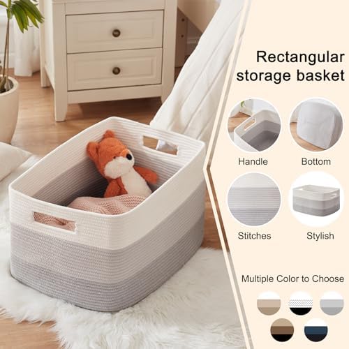 OIAHOMY Large Woven Basket - Gradient Grey