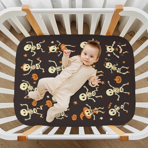 FUGIDOG Halloween Boo Crib Sheets Soft Breathable