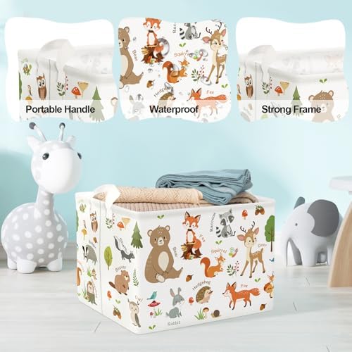 Clastyle Collapsible Animal Storage Basket - 36L Grey Rabbit