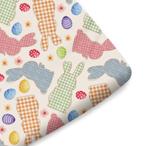 KASTLEE Easter Bunny Plaid Crib Sheets 52x28