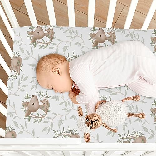 Wassud Cute Kangaroo Crib Sheets Set 28x52 Inches