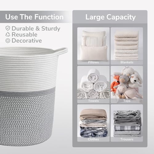 INDRESSME Grey Laundry Basket 17x15x13 Inches 1