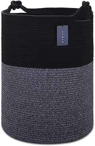 COMSE Extra Large Cotton Rope Storage Basket 157x217 Black