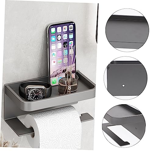LIFKOME Wall Mounted Toilet Paper Holder with Shelf 1