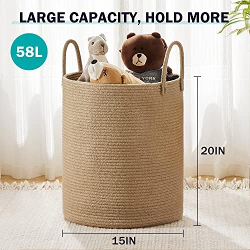 YOUDENOVA Jute Rope Tall Laundry Basket 58L 1
