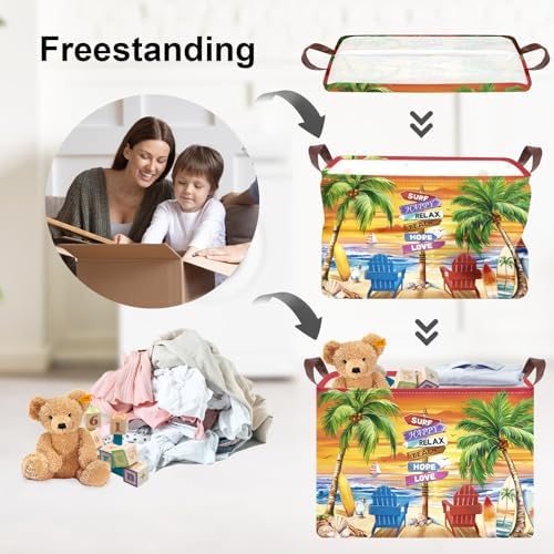 Clastyle Summer Beach Towel Storage Basket 1