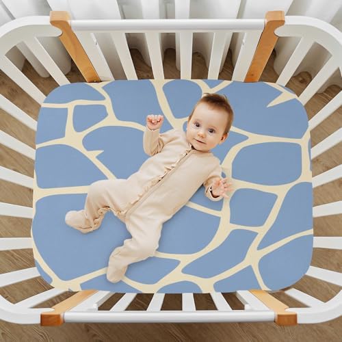 KICPOAY Fitted Crib Sheets with Giraffe Skin Pattern