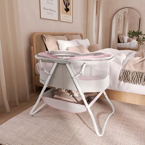 Dream On Me Karley Bassinet Grey and Pink