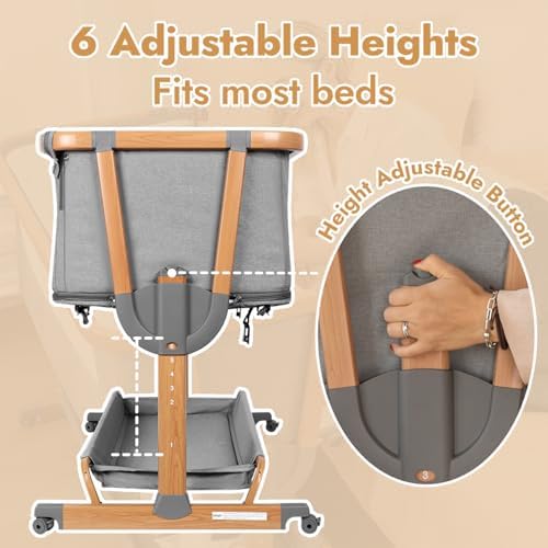 Papablic 4 in 1 Baby Bassinet with Storage Basket and Soft Mattress