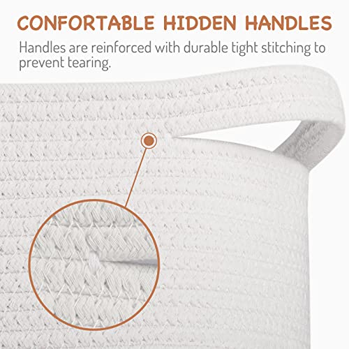 WISELIFE Large Cotton Rope Storage Basket with Handle