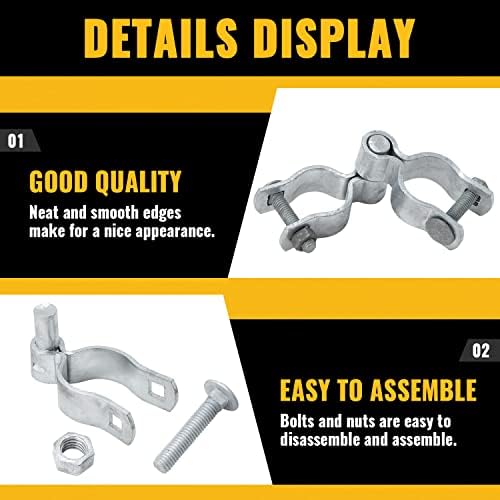 VIVIDA 1-38 Chain Link Gate Hinge Kit 6 Set 1