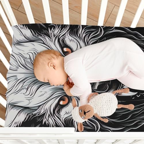 Wassud Wolf Head Crib Sheets for Boys Girls