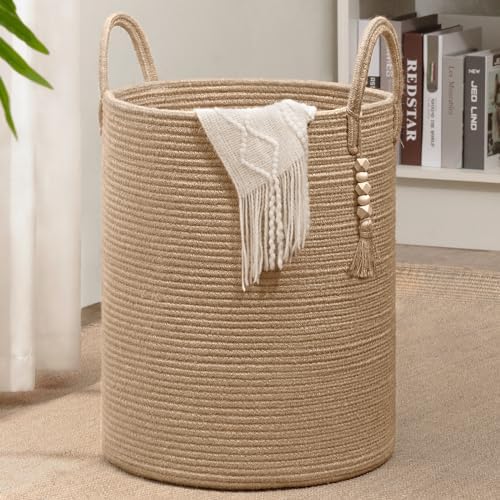 Goodpick Boho Jute Laundry Hamper Basket 16 x 20